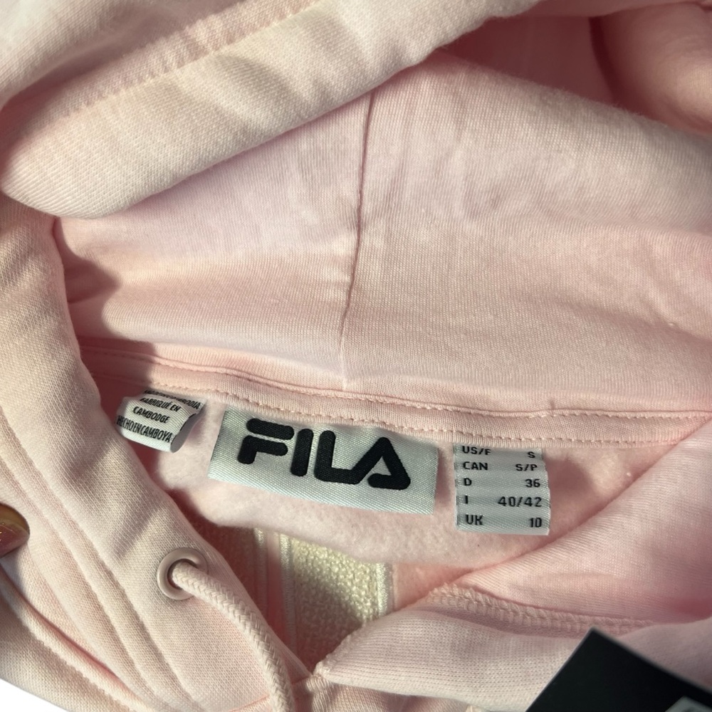 Fila NWT Women’s Pink Embroidered Hoodie Sweatshirt - Picture 5 of 6